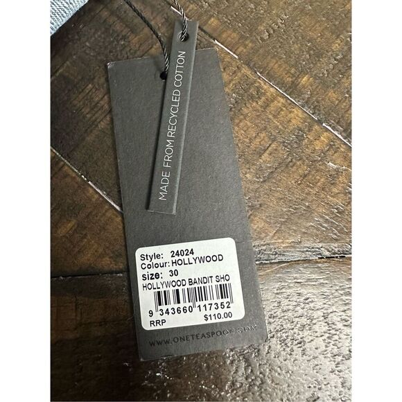 One Teaspoon Revolve Bandits Low Rise Blue Jean Shorts Size 30 - Picture 6 of 10